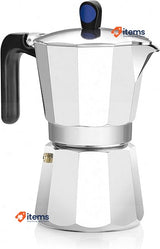 Monix Induction Express: Italian Moka Coffee Maker Capacity 6 Cups Silver