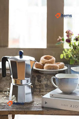 Monix Induction Express: Italian Moka Coffee Maker Capacity 6 Cups Silver
