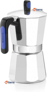Monix Induction Express: Italian Moka Coffee Maker Capacity 6 Cups Silver