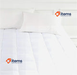 Amazon Basics Soft Mattress Protector, 160 x 200 x 30 cm, White Filling Straps