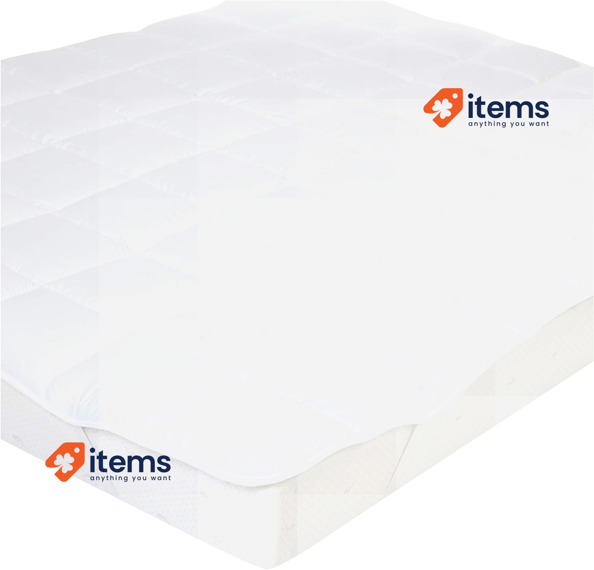 Amazon Basics Soft Mattress Protector, 160 x 200 x 30 cm, White Filling Straps