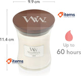 WoodWick Medium Hourglass Scented Candle Linen with Crackling Wick Up to 60 Hr
