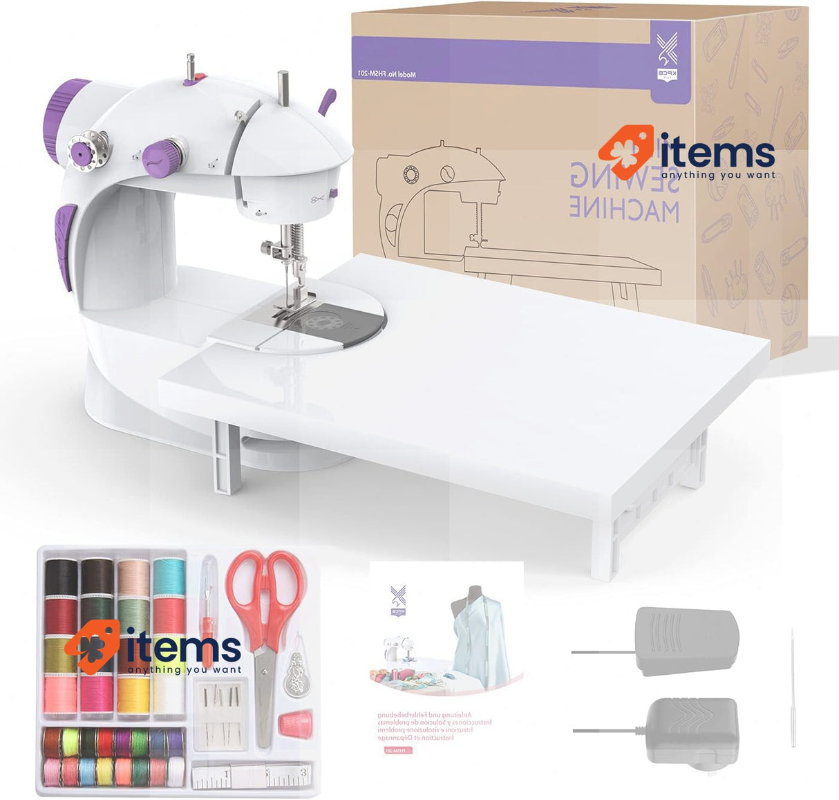 KPCB Mini Sewing Machine with Finger Guard with Extension Table