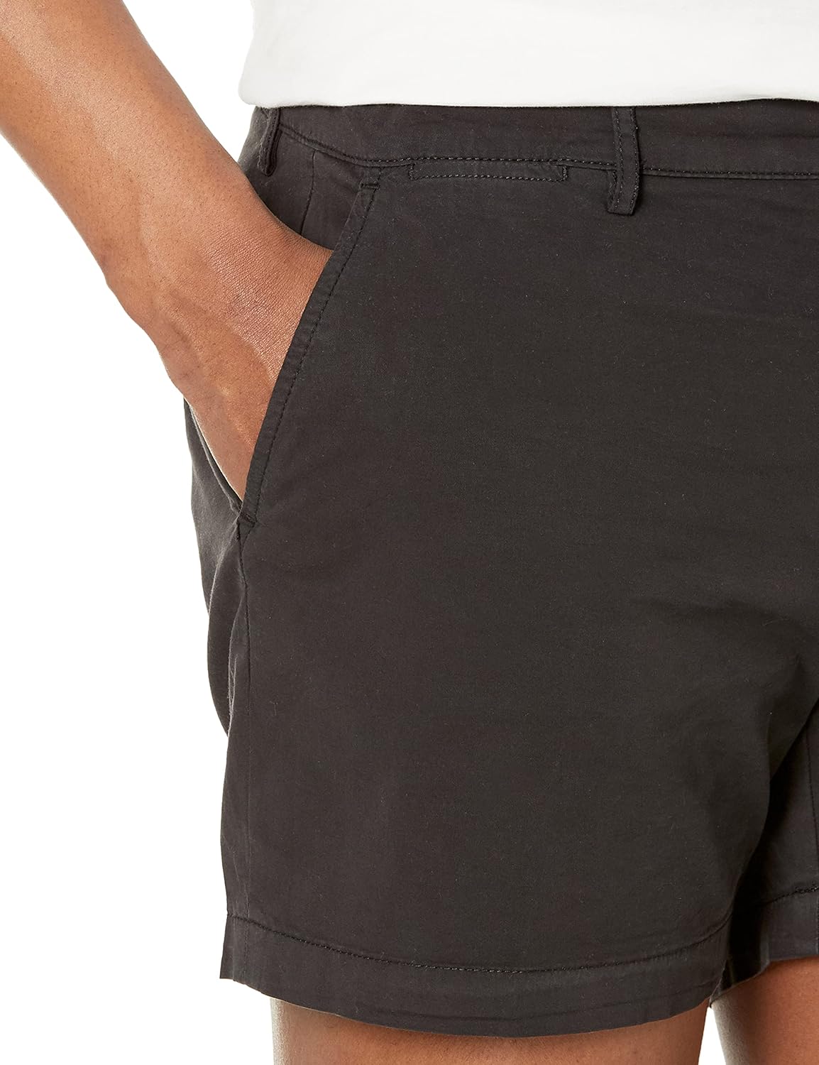 Amazon Essential Men's Slim-Fit 5" Stretch Chino Short Black, Size 33W/28L