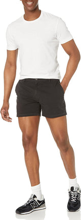 Amazon Essential Men's Slim-Fit 5" Stretch Chino Short Black, Size 33W/28L