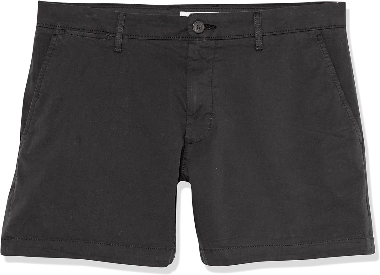 Amazon Essential Men's Slim-Fit 5" Stretch Chino Short Black, Size 33W/28L