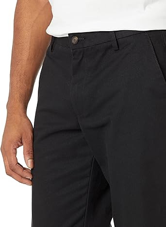 Amazon Essentials Men's Wrinkle-Resistant Straight-Fit Chino Pant Black 28W/30L