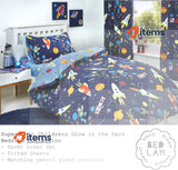 Bedlam - Supersonic Glow In The Dark Duvet Cover Set, Junior Bed Size Blue