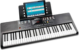 RockJam Compact 61 Key Keyboard with Piano Note Stickers & Simply Piano Lessons