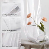 Deconovo Net Curtains Long Drop White, 2 Panels