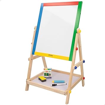 COLORBABY – Wooden Whiteboard and Black Play&Learn, Multi-Colour (43688)