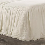 Lush Decor Ruffle Skirt Bedspread, Polyester, Pale Yellow/Ivory, King