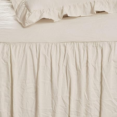 Lush Decor Ruffle Skirt Bedspread, Polyester, Pale Yellow/Ivory, King