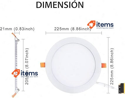 LVWIT LED Downlight White Ceiling Surface 18W equivalent to 108W