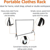 Amazon Basics Clothes Rail Garment Rail, 1.82 x 1.52 m, Black