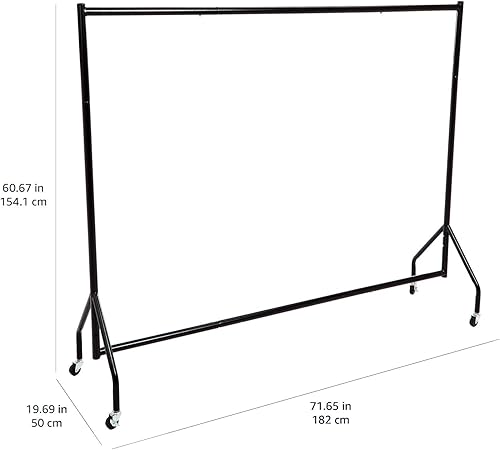 Amazon Basics Clothes Rail Garment Rail, 1.82 x 1.52 m, Black