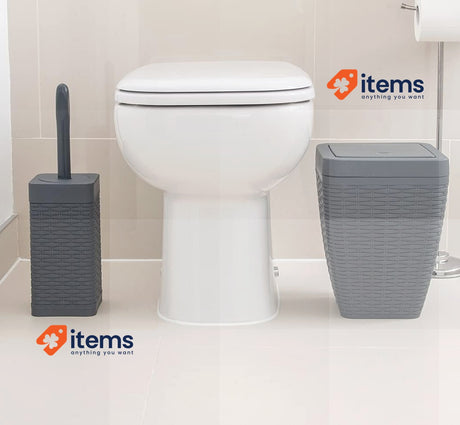 Addis 517487 Saqure Bathroom Bin Addis Faux Charcoal Rattan Square Includes