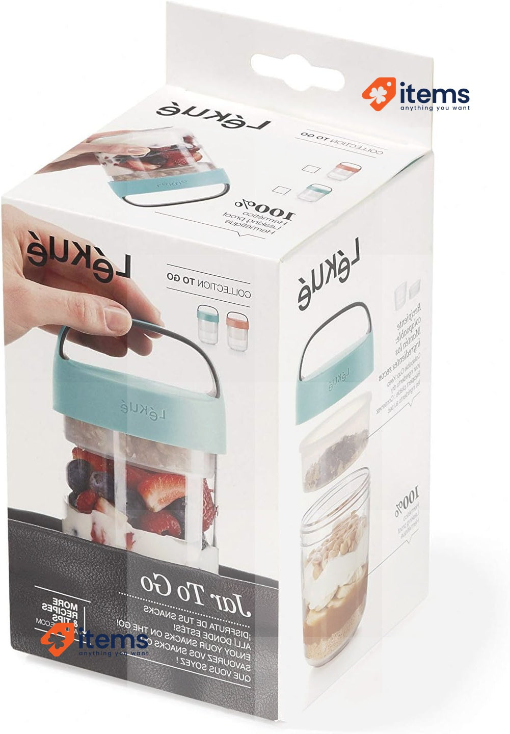 Lékué Airtight Container for Transporting Food Breakfast Lunch Snacks 400 ml