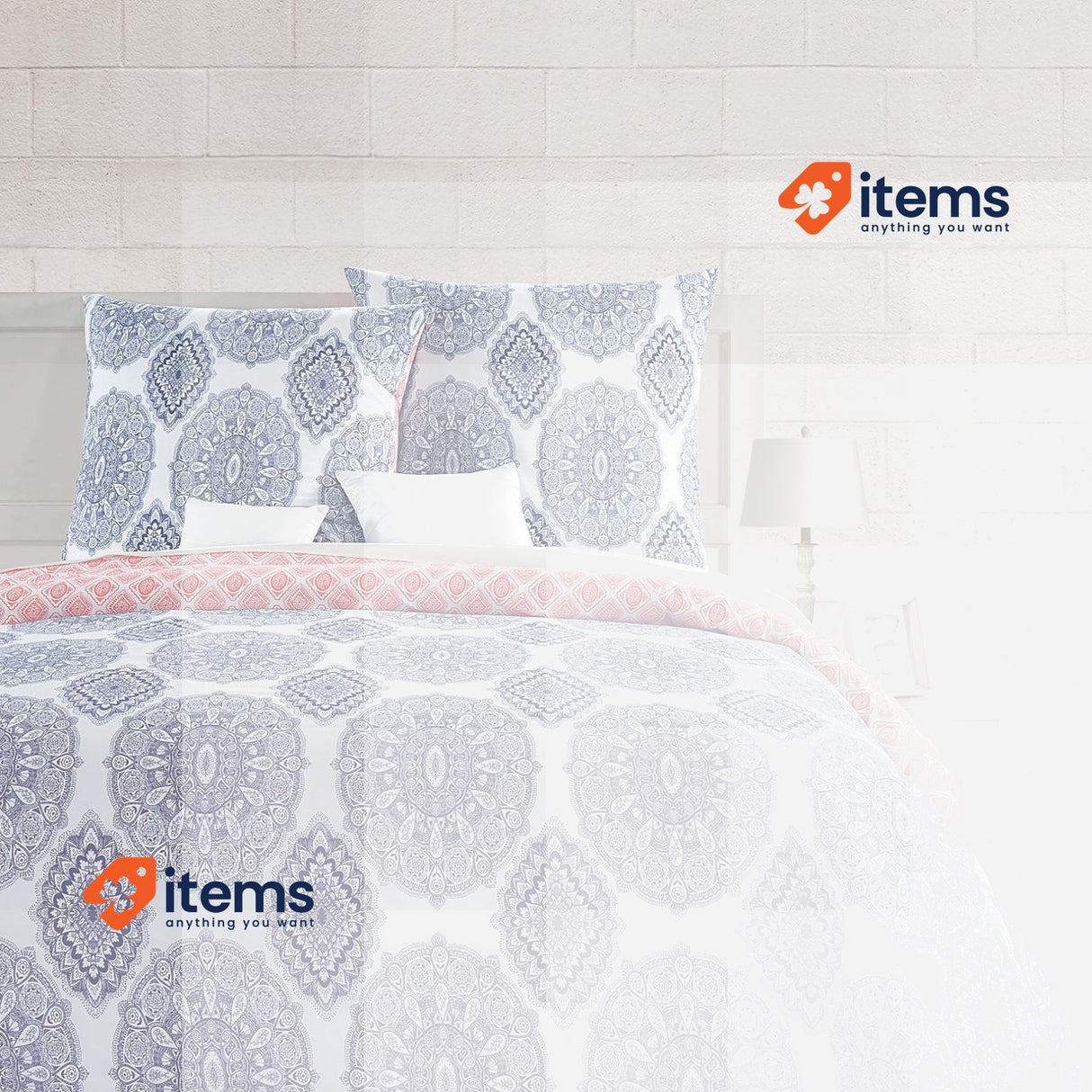 Amazon Basics Cotton Duvet Cover Set 155 x 200 cm 50 x 80 cm 100% Medallion