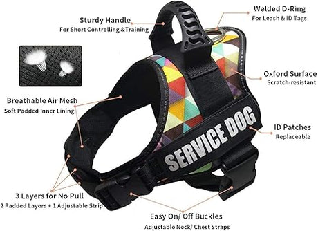 Wodondog Adjustable Reflective Dog Harness Multicolor