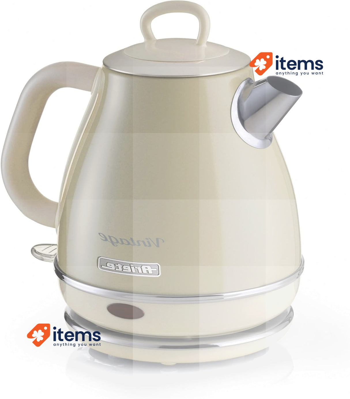 Ariete Vintage 2868/C Retro Style Cordless Jug Kettle, 1 Litre Beige