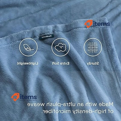 Bedsure Extra Soft & Warm Fleece Blanket Crease-Resistant blue, 220 x 240 cm