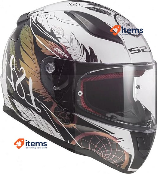 LS2 Motorcycle Helmet White,Black,Pink Size Small