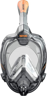 Seac Libera, New Generation Integrated Snorkel Mask Zwart/Oranje