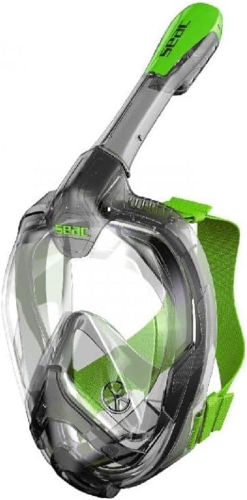 Seac Magica Full Face Snorkeling Mask 180 Full Face Drain Purge Grey/Green L/XL