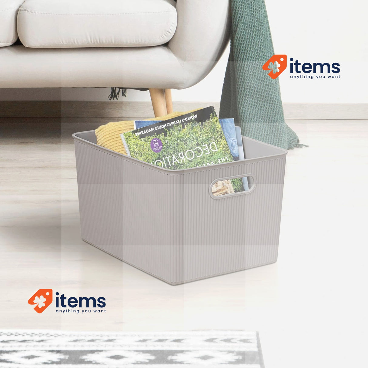 Tatay Storage Box Baobab, 22L Capacity, Polypropylene, BPA free Anthracite Grey