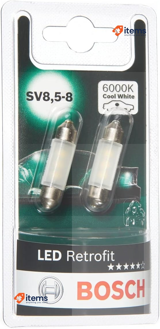 Bosch -C5W (- 239) LED Retrofit Car Light Bulbs - 12 V 1 W SV8,5-8 35 - 2 Bulbs