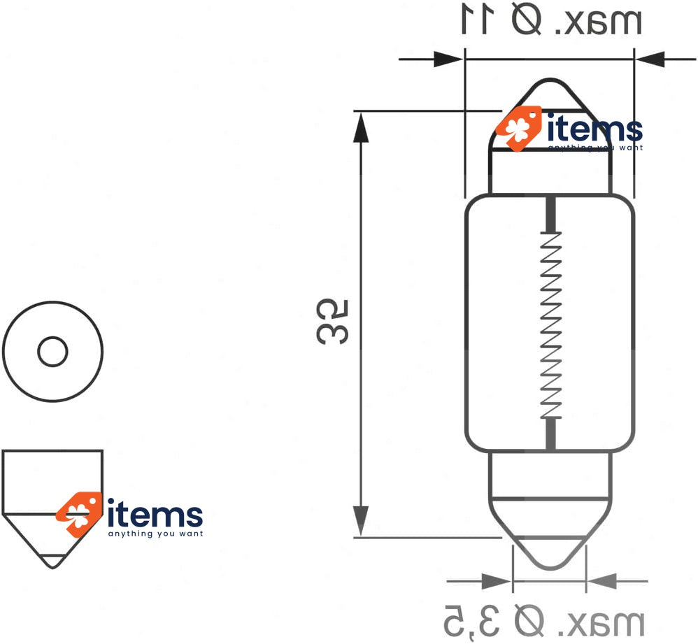 Bosch -C5W (- 239) LED Retrofit Car Light Bulbs - 12 V 1 W SV8,5-8 35 - 2 Bulbs