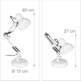 Relaxdays Retro Desk lamp, Articulated arm White