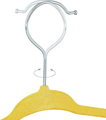 Relaxdays 10021822_48 Non-Slip Hangers for Baby / Child Clothes Yellow