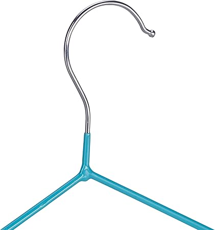 Relaxdays Children’s Coat Hangers Set of 20 Wire Holders 30 cm, Turquoise