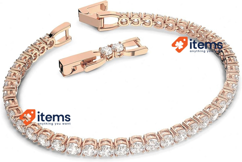 Swarovski Tennis Deluxe Collection Bracelet Rose-gold White Round