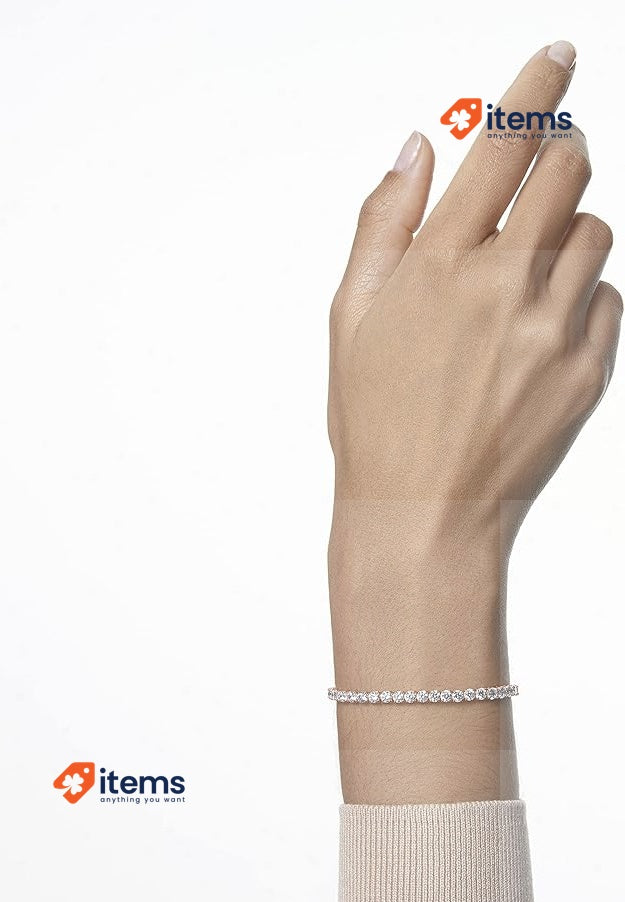 Swarovski Tennis Deluxe Collection Bracelet Rose-gold White Round