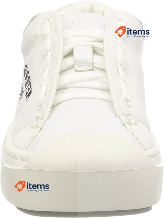 heybrid Women Lace-Up Sneaker Mit Stickerei Trainer Natural, Size 7 UK (41 EU)
