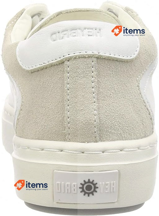 heybrid Women Lace-Up Sneaker Mit Stickerei Trainer Natural, Size 7 UK (41 EU)