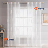 MIULEE 2 Panels Leaves Embroidery Sheer Curtains, Leaves Coffee 55" W x 88" L