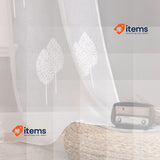 MIULEE 2 Panels Leaves Embroidery Sheer Curtains, Leaves Coffee 55" W x 88" L