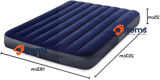 Intex Inflatable Bed, King-Sized Mattress, 64755 Dark Blue, 183x203x25cm Camping
