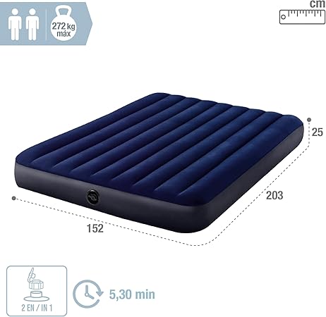 Intex Air Bed, 64765, Colorful, 203 x 152 x 25 cm (Set)