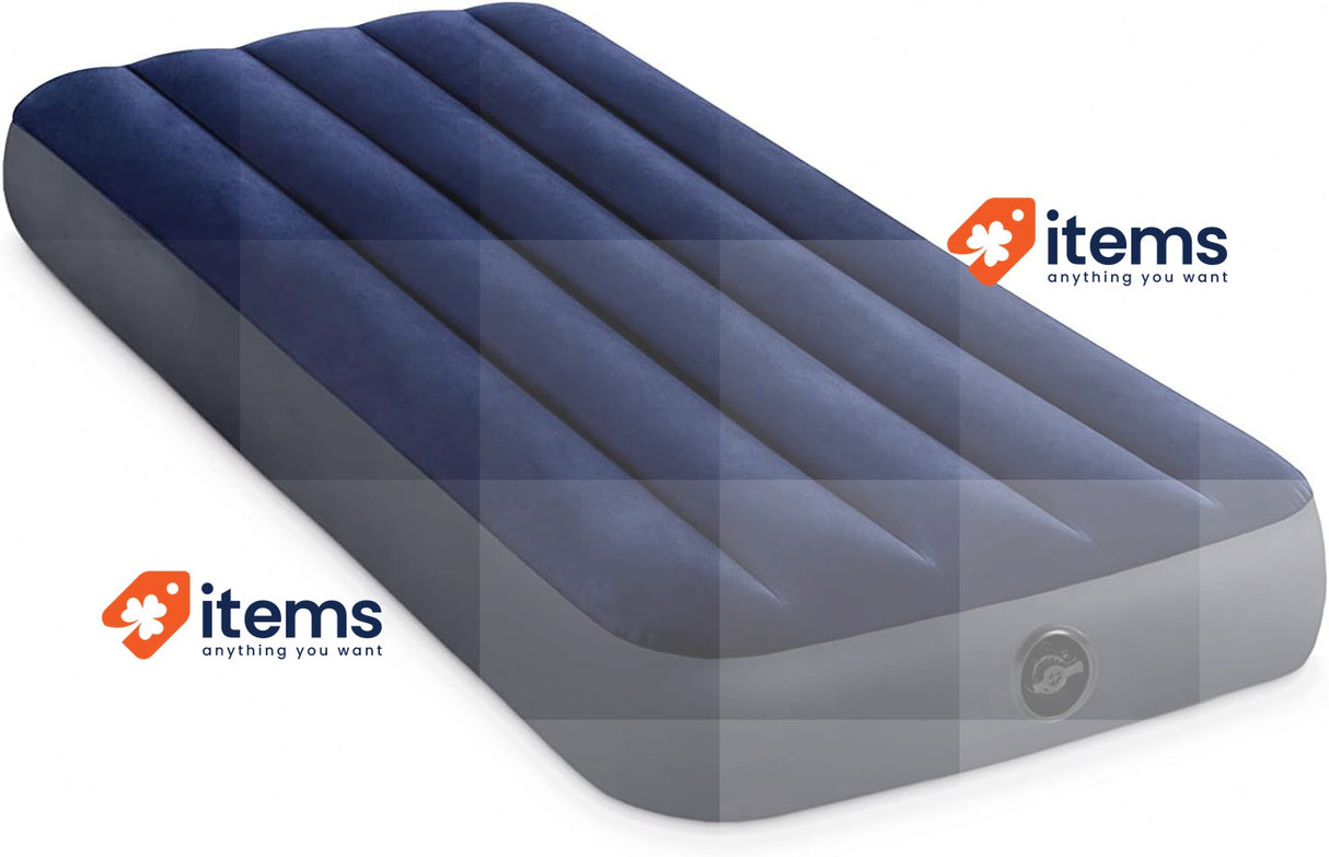 intex - 64756 - matelas gonflable classic downy - 1 pers, blue and black