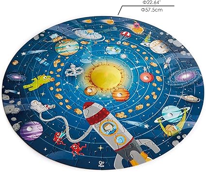 Hape Solar System Puzzle | Round Solar System Puzzle Toy for Kids For 5+ Years