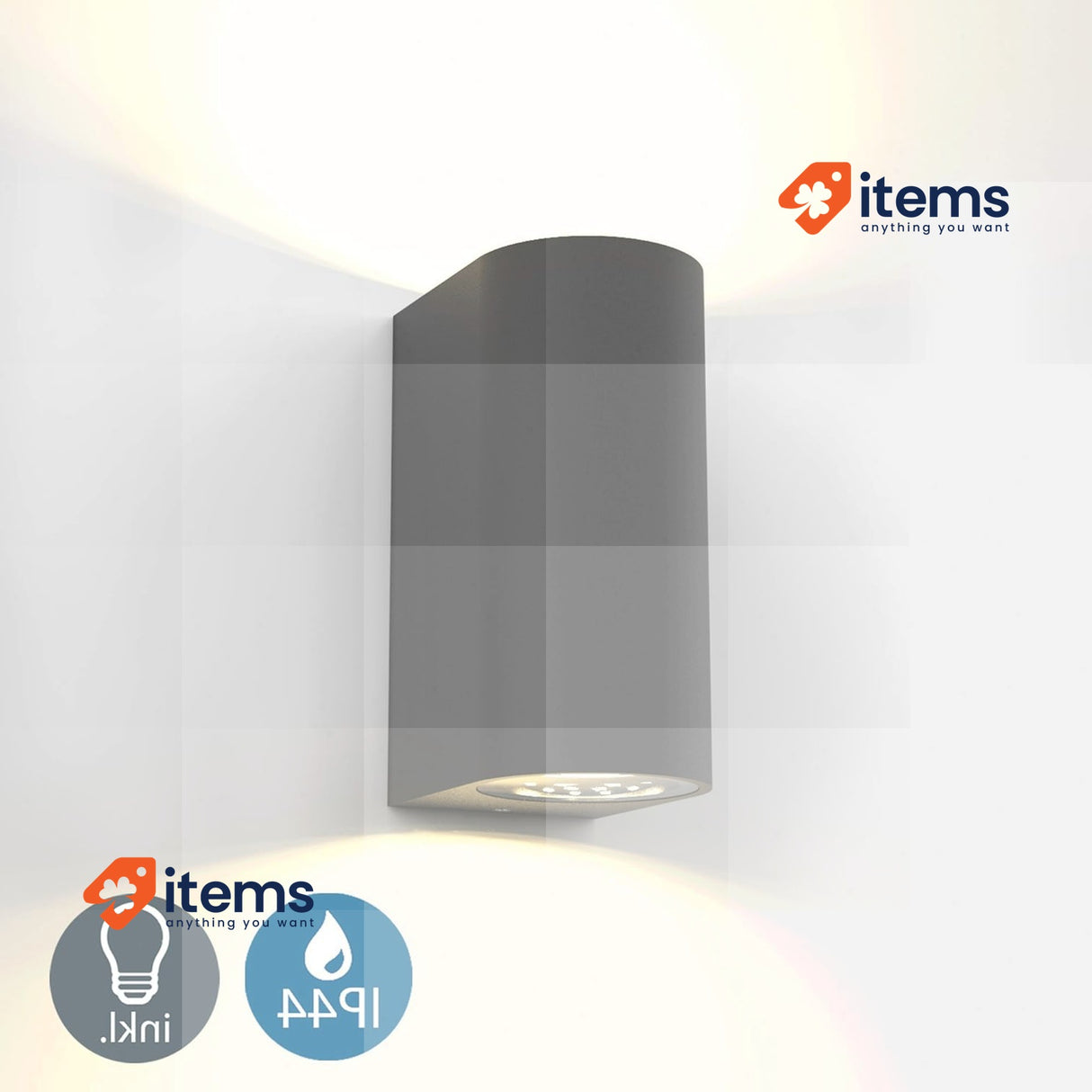 B.K.Licht Outdoor Up Down Wall Light Waterproof Included 2X 5W GU10 Bulb Black