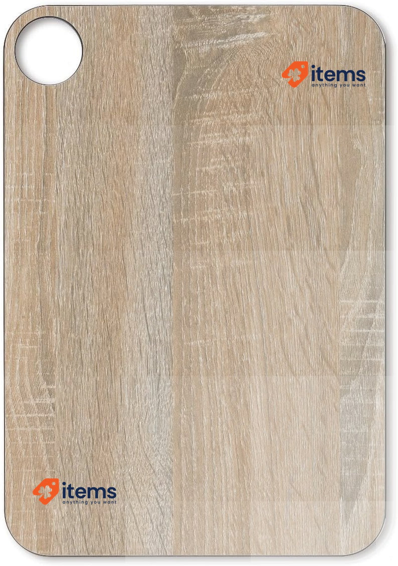 ARCOS Cutting Board with Hanger and Wood Style, Color Brown, 13" x 9" Smooth