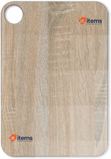 ARCOS Cutting Board with Hanger and Wood Style, Color Brown, 13" x 9" Smooth