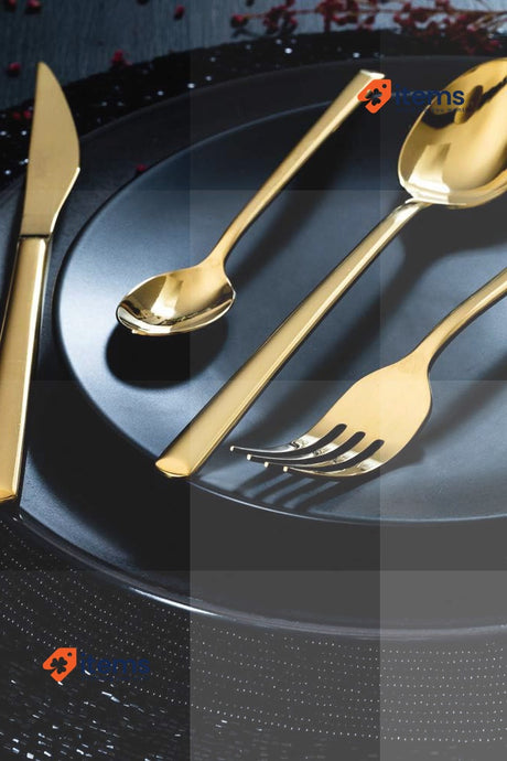 Monix Verona Gold 24-Piece Cutlery Set Polished Finish Shiny Gold Only 23 Piece
