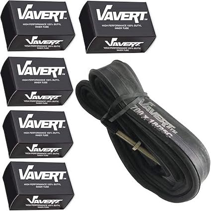 VAVERTTUB Vavert Tube Interior 5 Packs Presta Valve Black (700 x 18/25c 80mm)